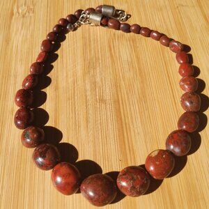 Jay King DTR  Mine Finds Red Jasper 925 Sterling Silver Oval Necklace Beautiful